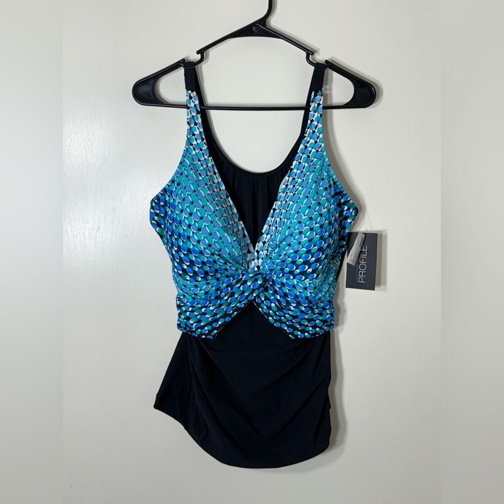 Profile by Gottex Women’s Blue Swim Tankini Plus Size 20W